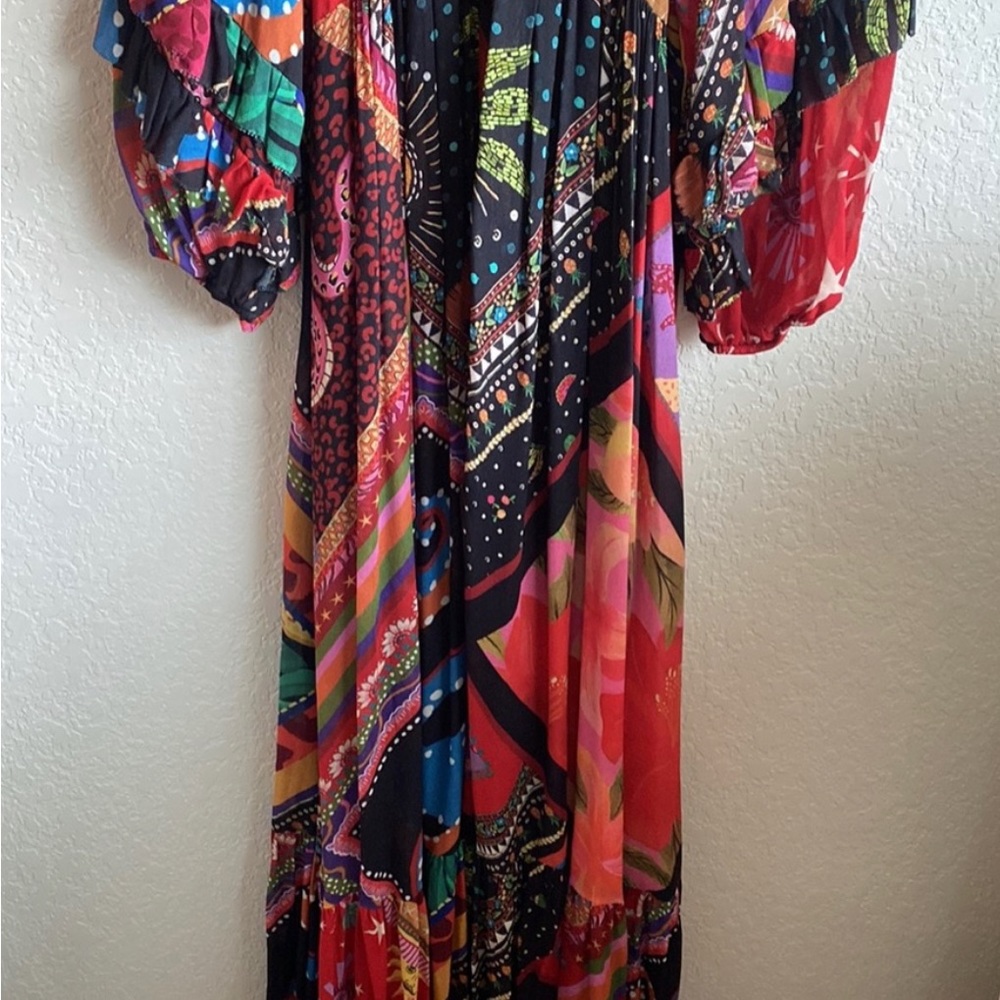 FARM Rio Vibrant Red and Blue Maxi Dress - Picture 6 of 16